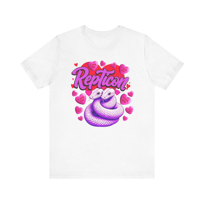 Repticon Unisex Jersey Short Sleeve Tee w/ Valentine Snakes