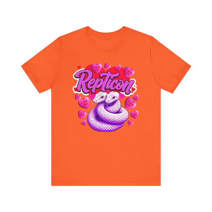 Repticon Unisex Jersey Short Sleeve Tee w/ Valentine Snakes