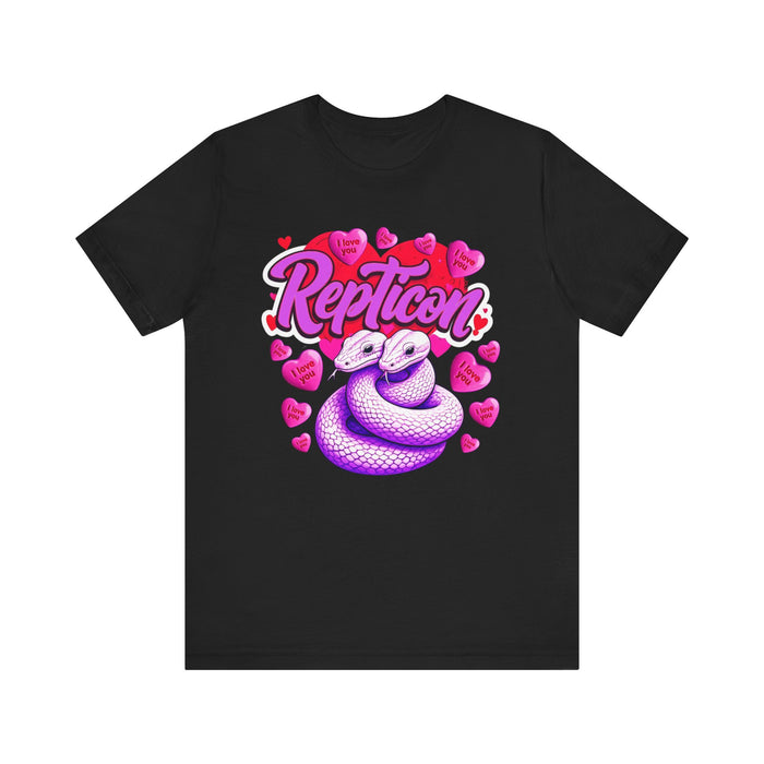 Repticon Unisex Jersey Short Sleeve Tee w/ Valentine Snakes
