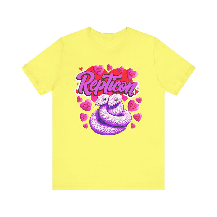 Repticon Unisex Jersey Short Sleeve Tee w/ Valentine Snakes