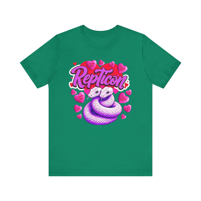 Repticon Unisex Jersey Short Sleeve Tee w/ Valentine Snakes