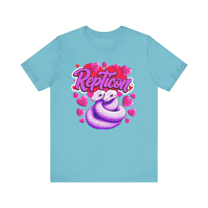 Repticon Unisex Jersey Short Sleeve Tee w/ Valentine Snakes