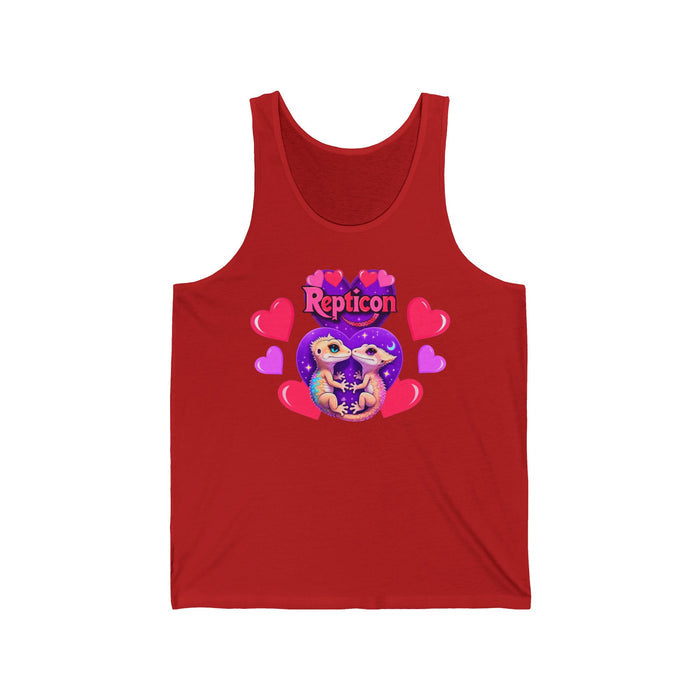 Repticon Unisex Jersey Tank w/ Valentine Crested Geckos