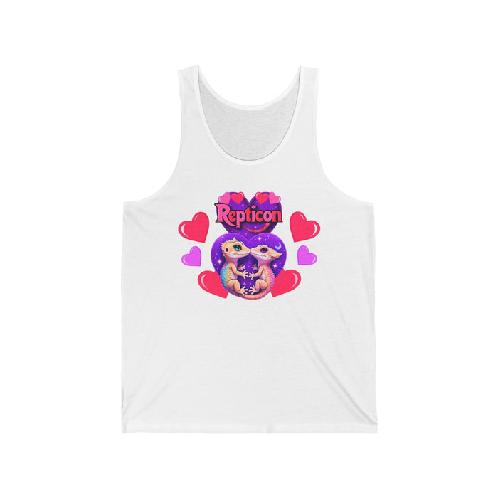 Repticon Unisex Jersey Tank w/ Valentine Crested Geckos