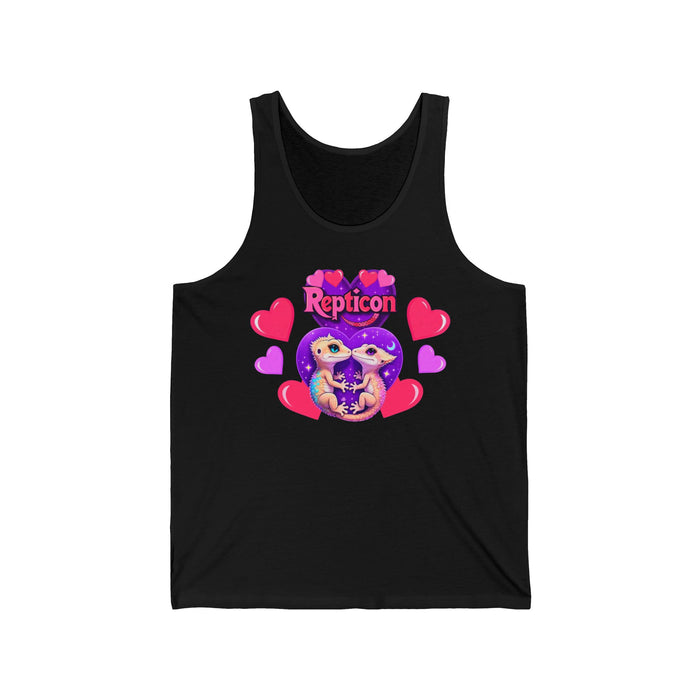 Repticon Unisex Jersey Tank w/ Valentine Crested Geckos
