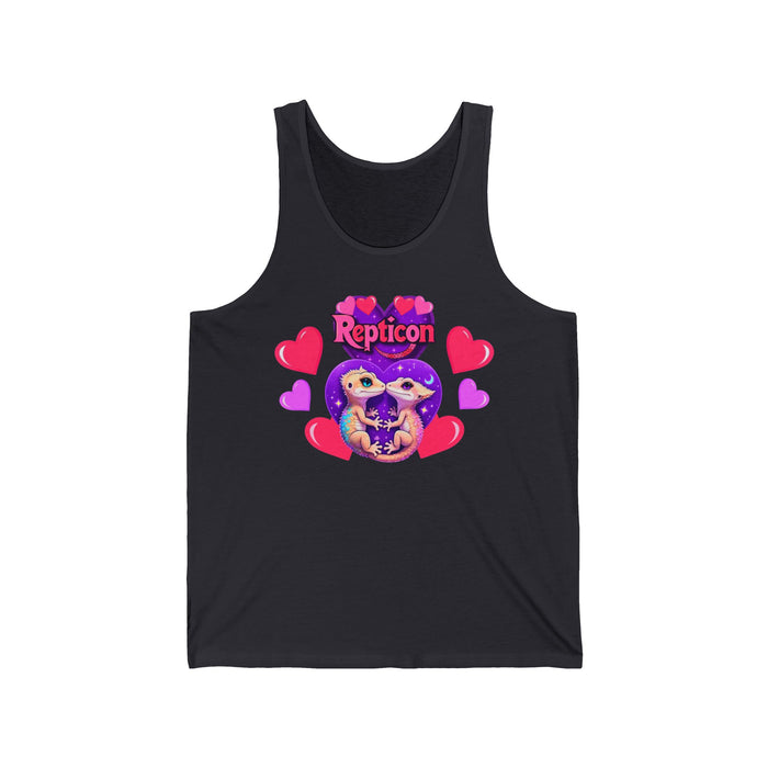 Repticon Unisex Jersey Tank w/ Valentine Crested Geckos