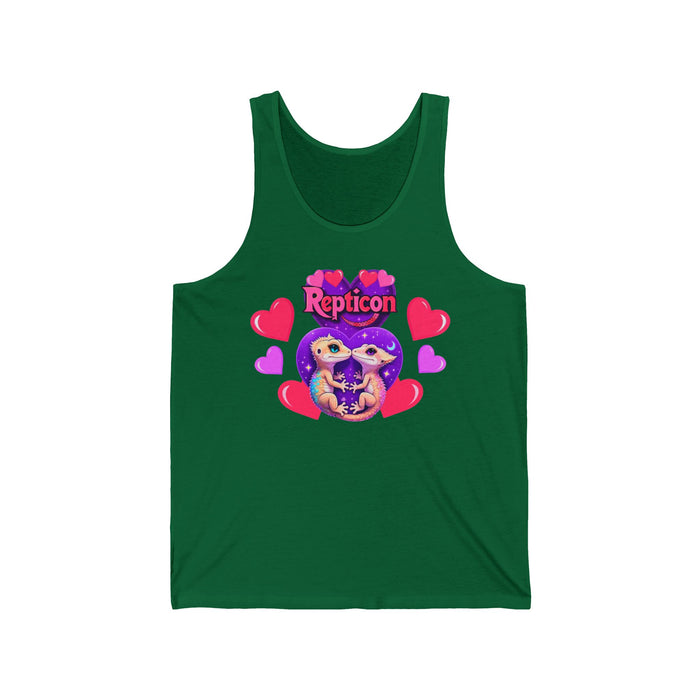Repticon Unisex Jersey Tank w/ Valentine Crested Geckos