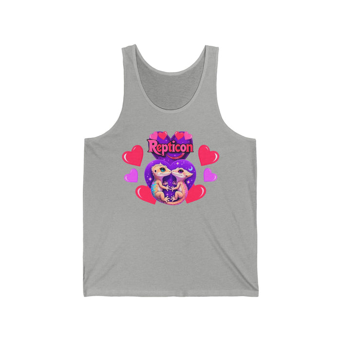 Repticon Unisex Jersey Tank w/ Valentine Crested Geckos