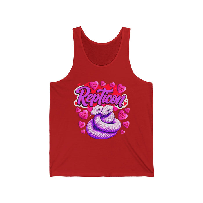 Repticon Unisex Jersey Tank w/ Valentine Snakes