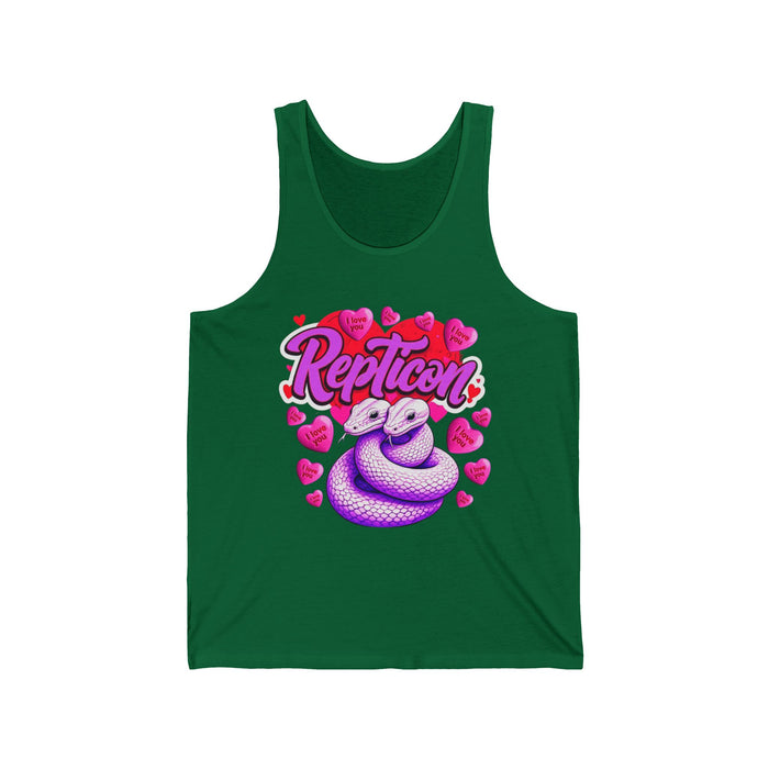 Repticon Unisex Jersey Tank w/ Valentine Snakes