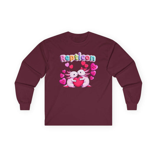 Repticon Unisex Ultra Cotton Long Sleeve Tee w/ Valentine Axolotls