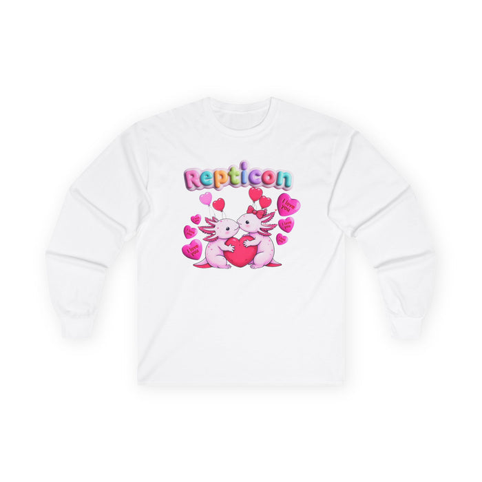 Repticon Unisex Ultra Cotton Long Sleeve Tee w/ Valentine Axolotls