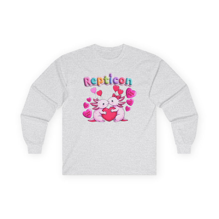 Repticon Unisex Ultra Cotton Long Sleeve Tee w/ Valentine Axolotls