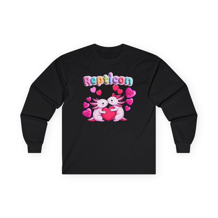 Repticon Unisex Ultra Cotton Long Sleeve Tee w/ Valentine Axolotls