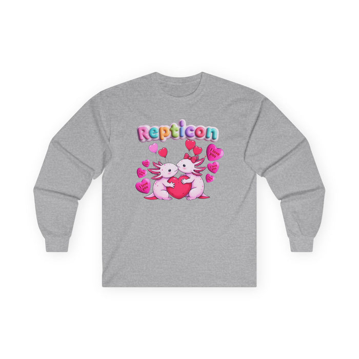 Repticon Unisex Ultra Cotton Long Sleeve Tee w/ Valentine Axolotls
