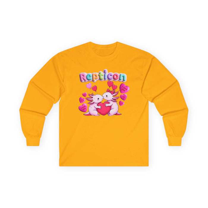 Repticon Unisex Ultra Cotton Long Sleeve Tee w/ Valentine Axolotls