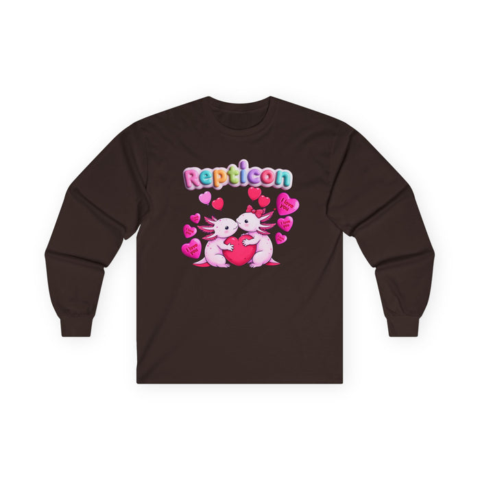 Repticon Unisex Ultra Cotton Long Sleeve Tee w/ Valentine Axolotls