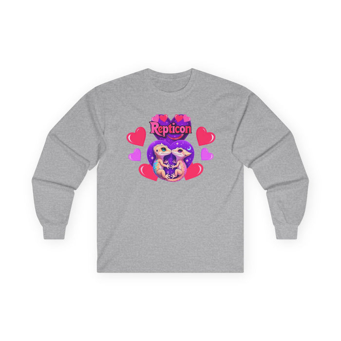 Repticon Unisex Ultra Cotton Long Sleeve Tee w/ Valentine Crested Geckos