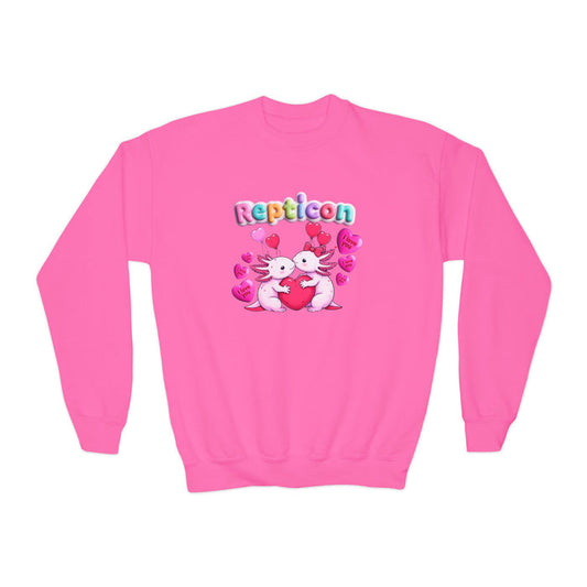 Repticon Youth Crewneck Sweatshirt w/ Valentine Axolotls
