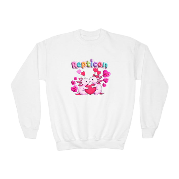 Repticon Youth Crewneck Sweatshirt w/ Valentine Axolotls