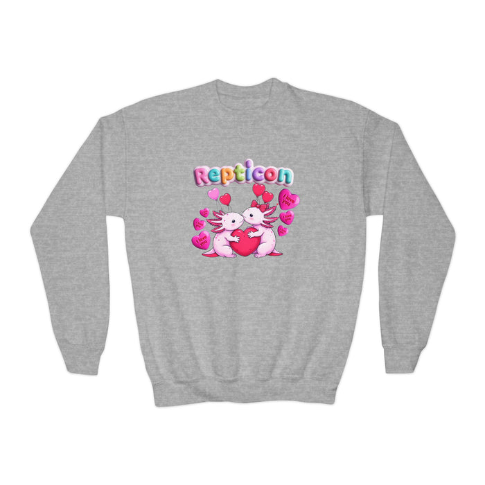 Repticon Youth Crewneck Sweatshirt w/ Valentine Axolotls