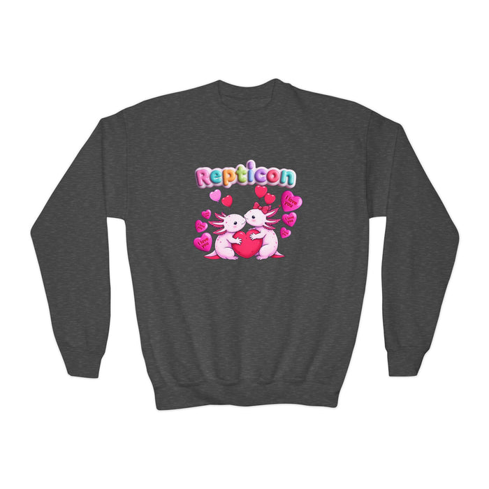 Repticon Youth Crewneck Sweatshirt w/ Valentine Axolotls