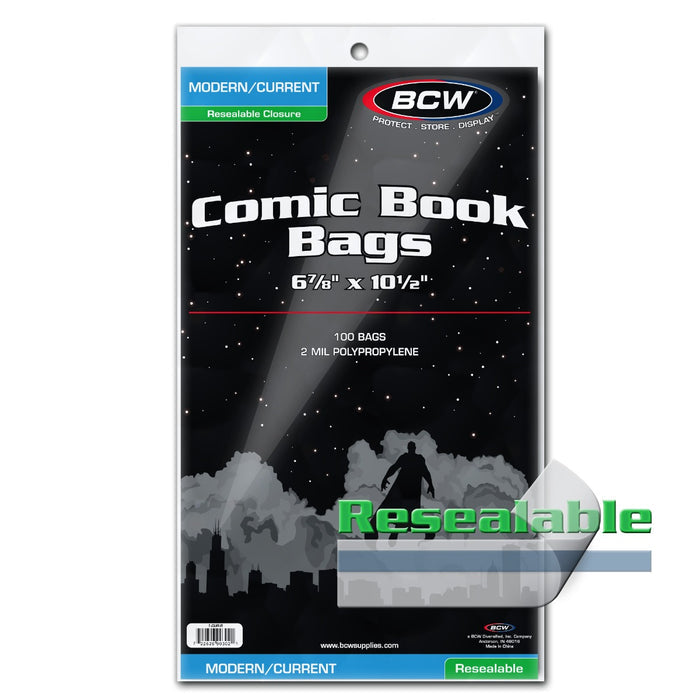 Resealable Current/Modern Comic Bags - Comic Books - Hobby Master - hobbymasterstore