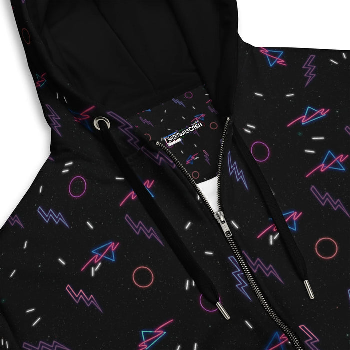 Retro Arcade Carpet Zip-Up Hoodie - Shirtwascash