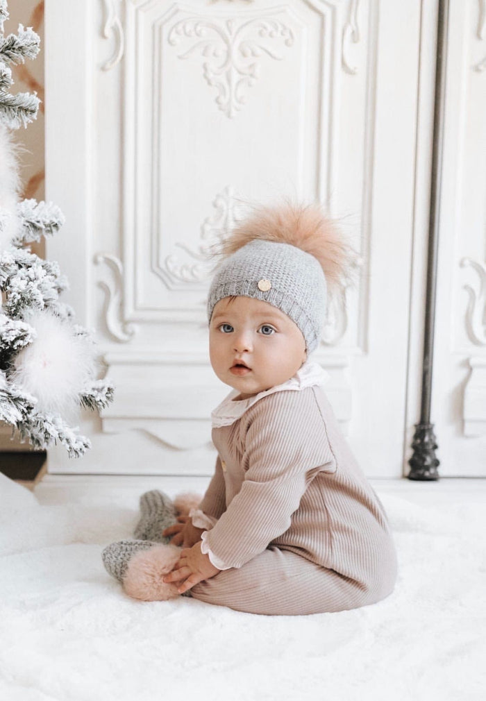 Ribbed Cotton Playsuit - Dusty Pink - Petite Maison Kids