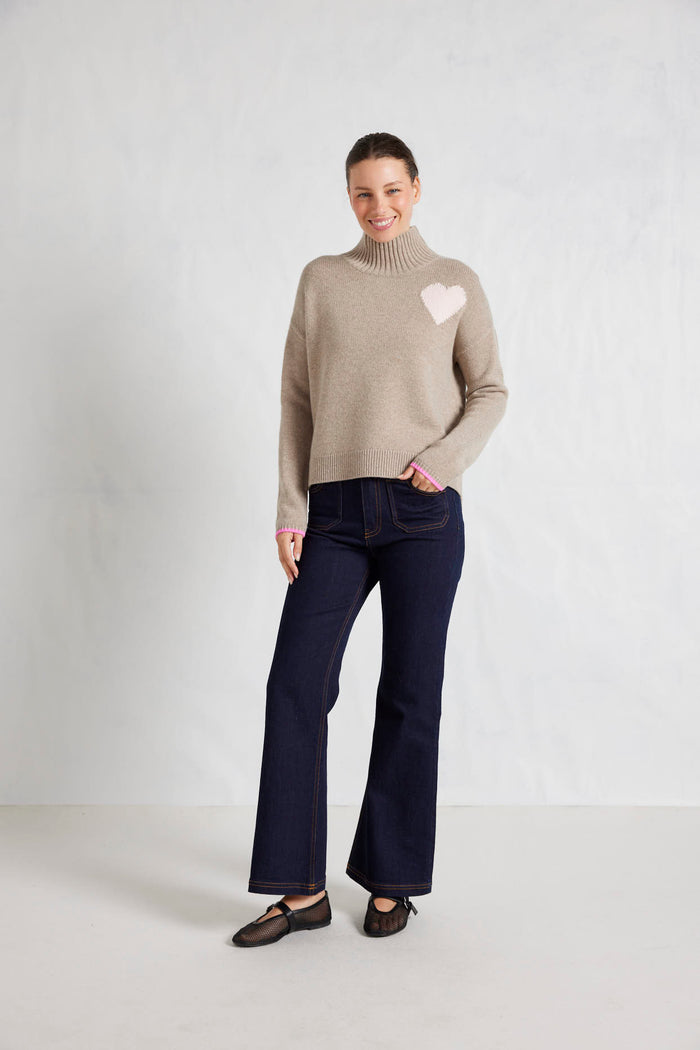 Alessandra Knitwear Ronnie Merino Cashmere Polo in Mojave