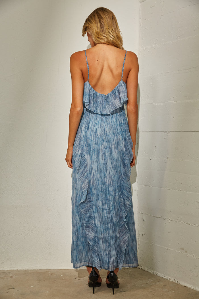 Ruffle Trim Flowy Maxi Dress - SALE