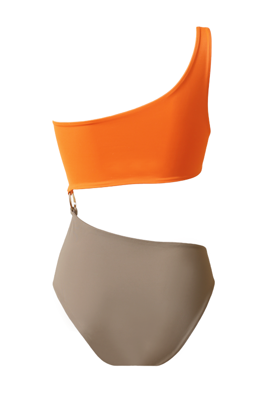 SAMPLE PAULA Trikini Orange & Taupe