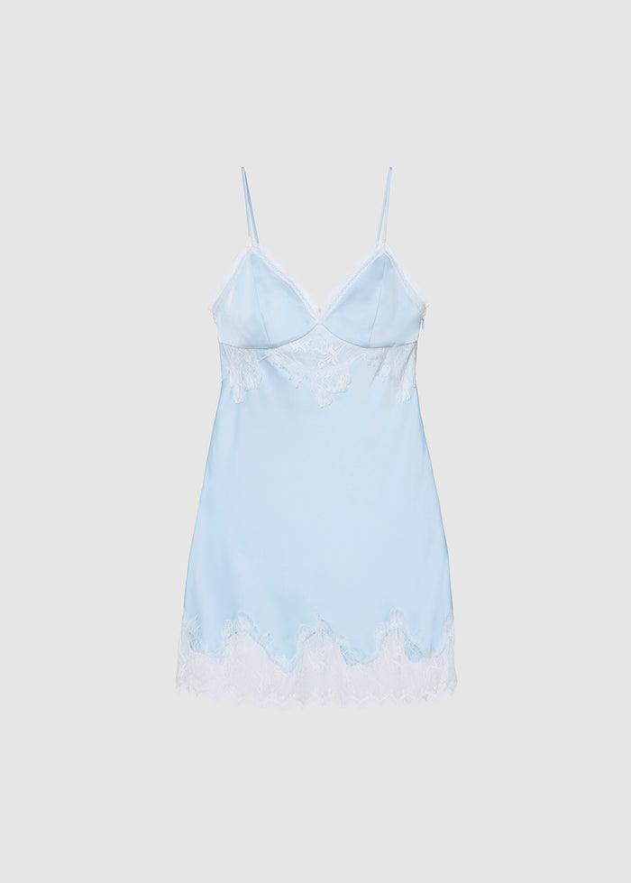 SATIN LACE MINI DRESS