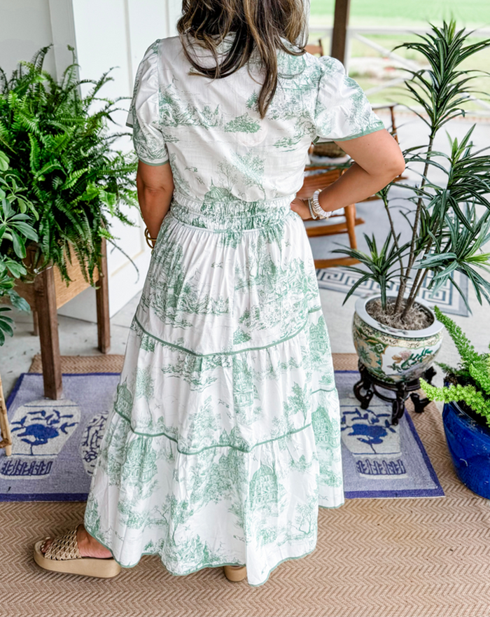 Selindra - Robe Maxi Classique à Imprimé Toile