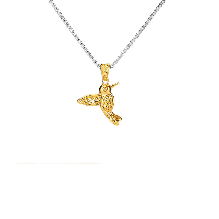Silver and 18k Vermeil Reversible Hummingbird Pendant