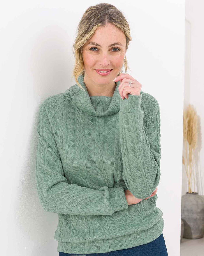 Silvia Long Sleeve Leisure Cowl Neck Top - Image 1 - The Classic Boutique