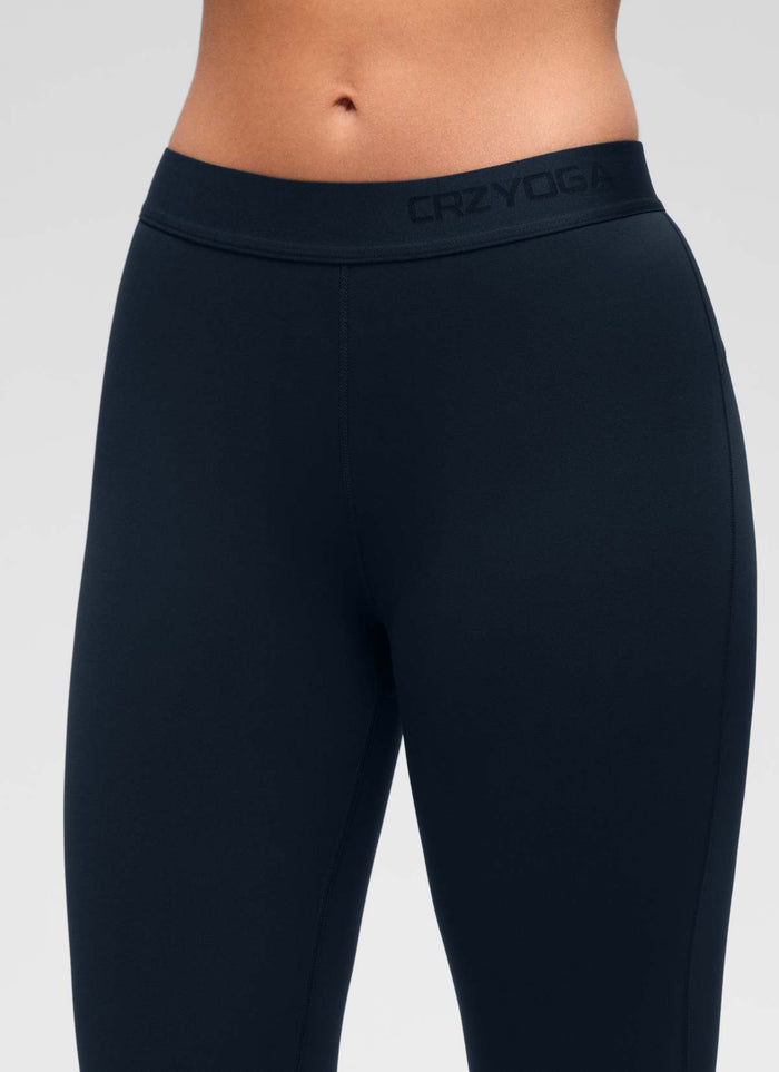 CRZ YOGA Women's Softembrace Fleece Lined Thermal Casual Underwear Set True Navy
