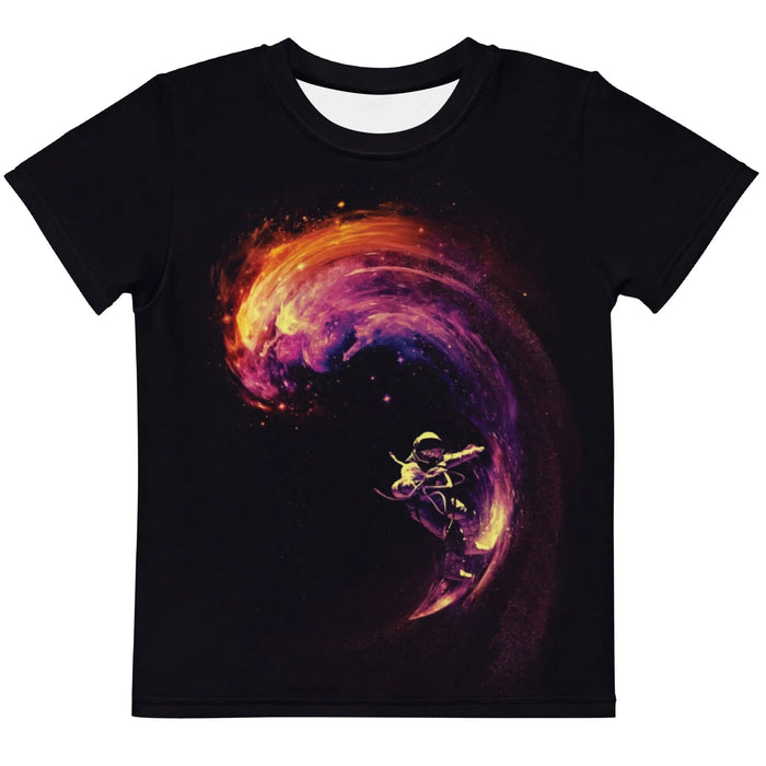 Space Wave Kid's Tee in Cosmic Nebula Dark. CPSIA Compliant, OEKO-TEX® 100, REACH Compliant.