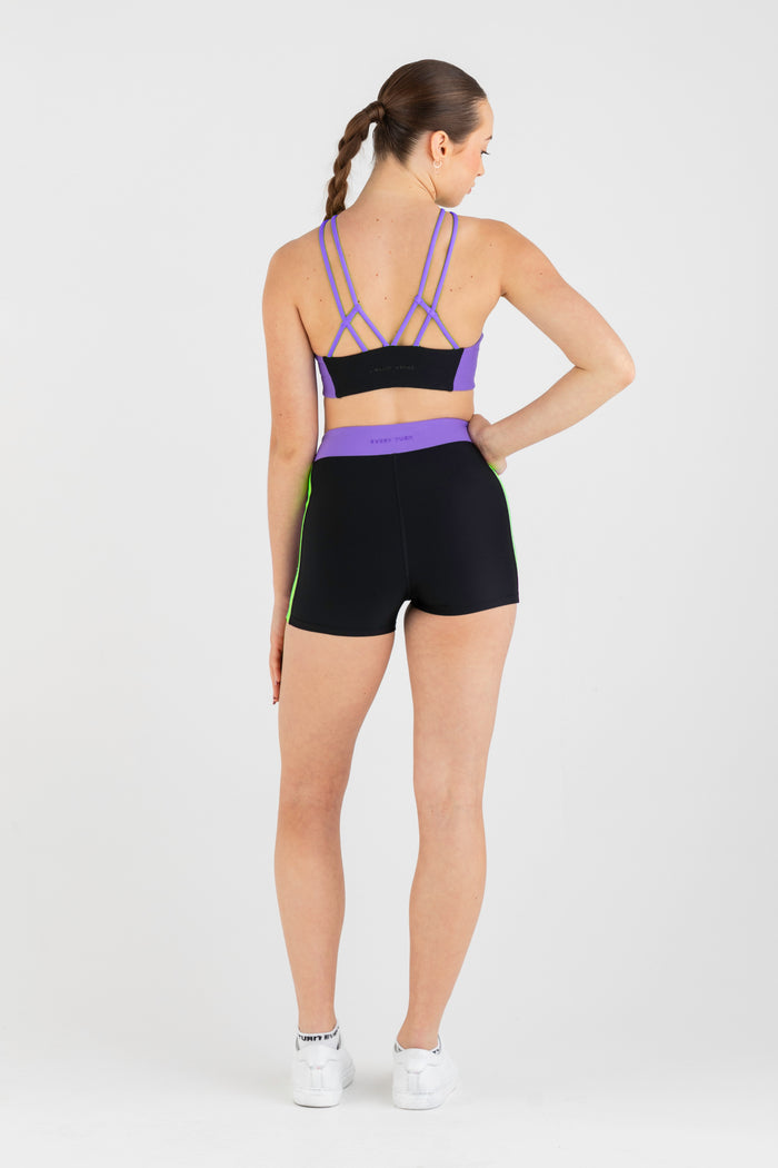 Sports Club Hi-Waist Short in Black - Back View