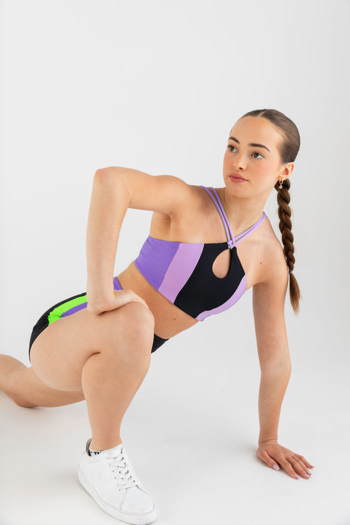 Sports Club Hi-Waist Short in Black - Up Close View