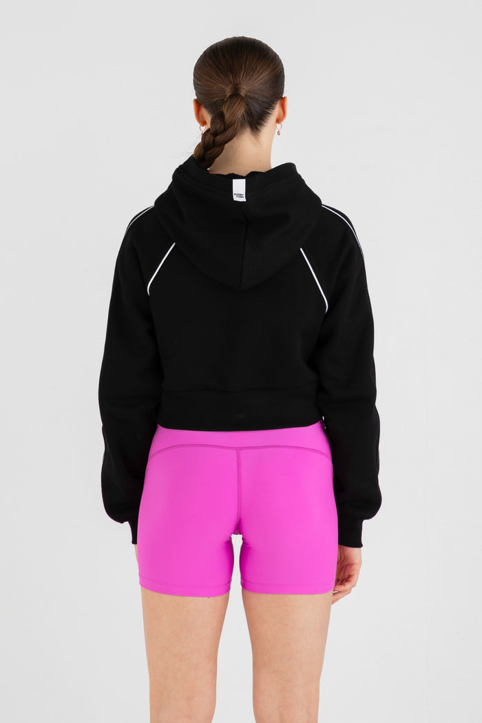 Squad Cropped Hoodie in Black - Back View