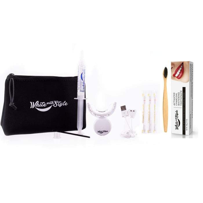 Stellar White Advanced Teeth Whitening Kit with Charcoal Toothpaste & Toothbrush Set