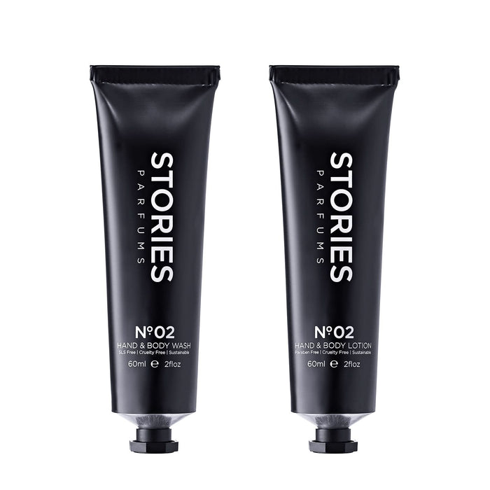 STORIES Nº.02 Hand & Body Wash and Lotion in 60ml, presented together
