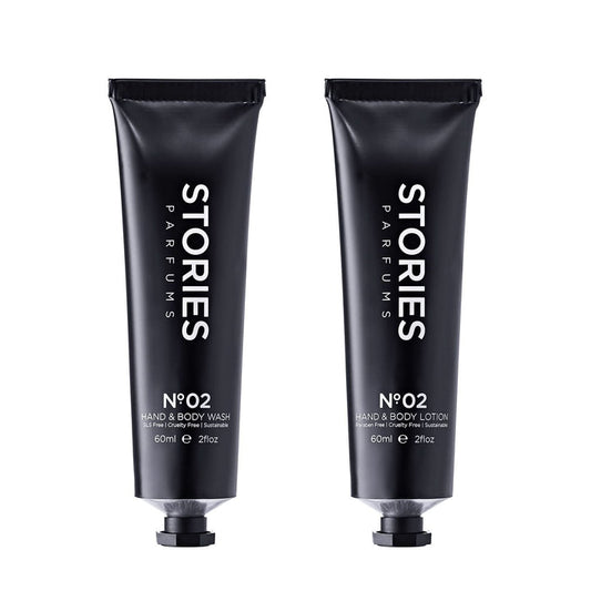 STORIES Nº.02 Hand & Body Wash and Lotion in 60ml, presented together