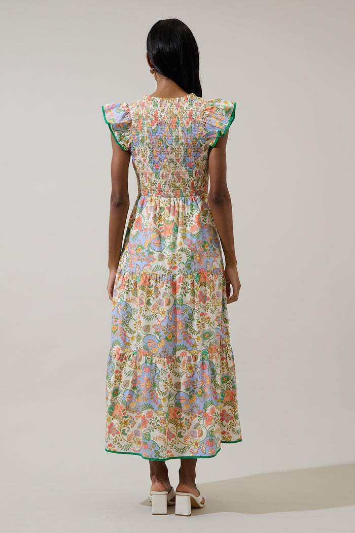 Sunfire Tiered Midi Dress Zamara Floral