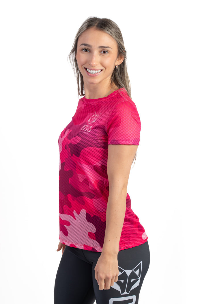 T-shirt Femme manches courtes - Camo Pink