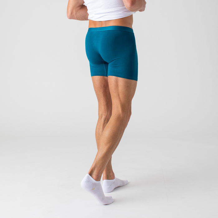 Teal Boxer Briefs 3-Pack worn with white socks.