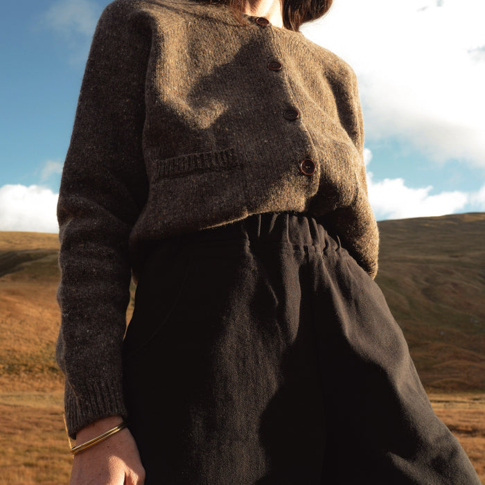 Terra Women's Cardigan - Donegal Wool - Granite