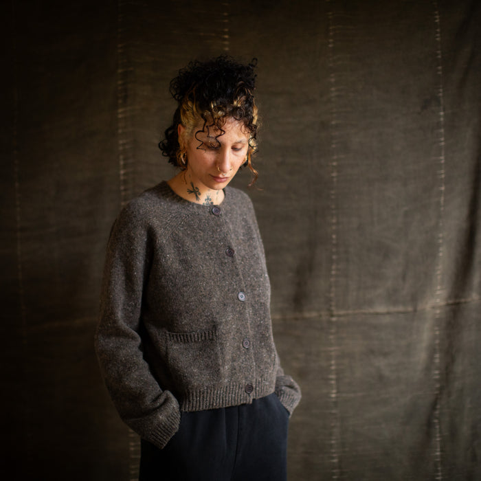 Terra Women's Cardigan - Donegal Wool - Granite