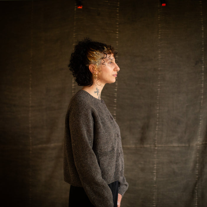 Terra Women's Cardigan - Donegal Wool - Granite